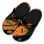 Miami Hurricanes Clogs – Custom Circuit Geometry Orange Black 1
