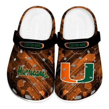 Miami Hurricanes Clogs - Custom Circuit Geometry Orange Black