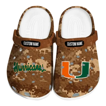 Miami Hurricanes Clogs - Custom Digital Camo Orange