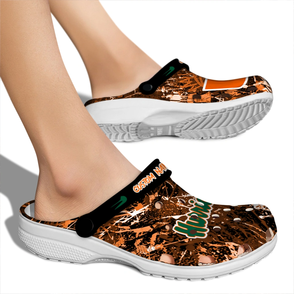 miami-hurricanes-clog-personalized-graffiti-burst-orange-black-fashion-forward.webp