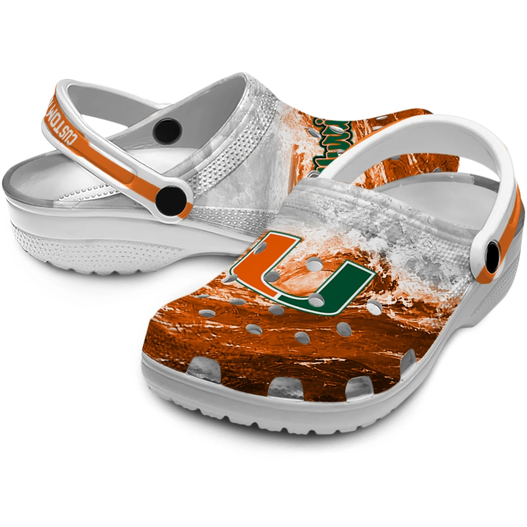 miami-hurricanes-clog-personalized-wave-swirl-orange-white-high-quality.webp