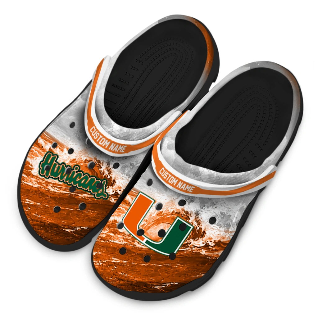miami-hurricanes-clog-personalized-wave-swirl-orange-white-latest-model.webp