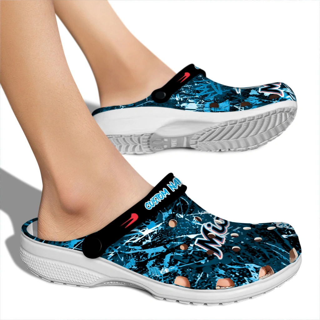 miami-marlins-clog-custom-graffiti-burst-blue-black-fashion-forward.webp