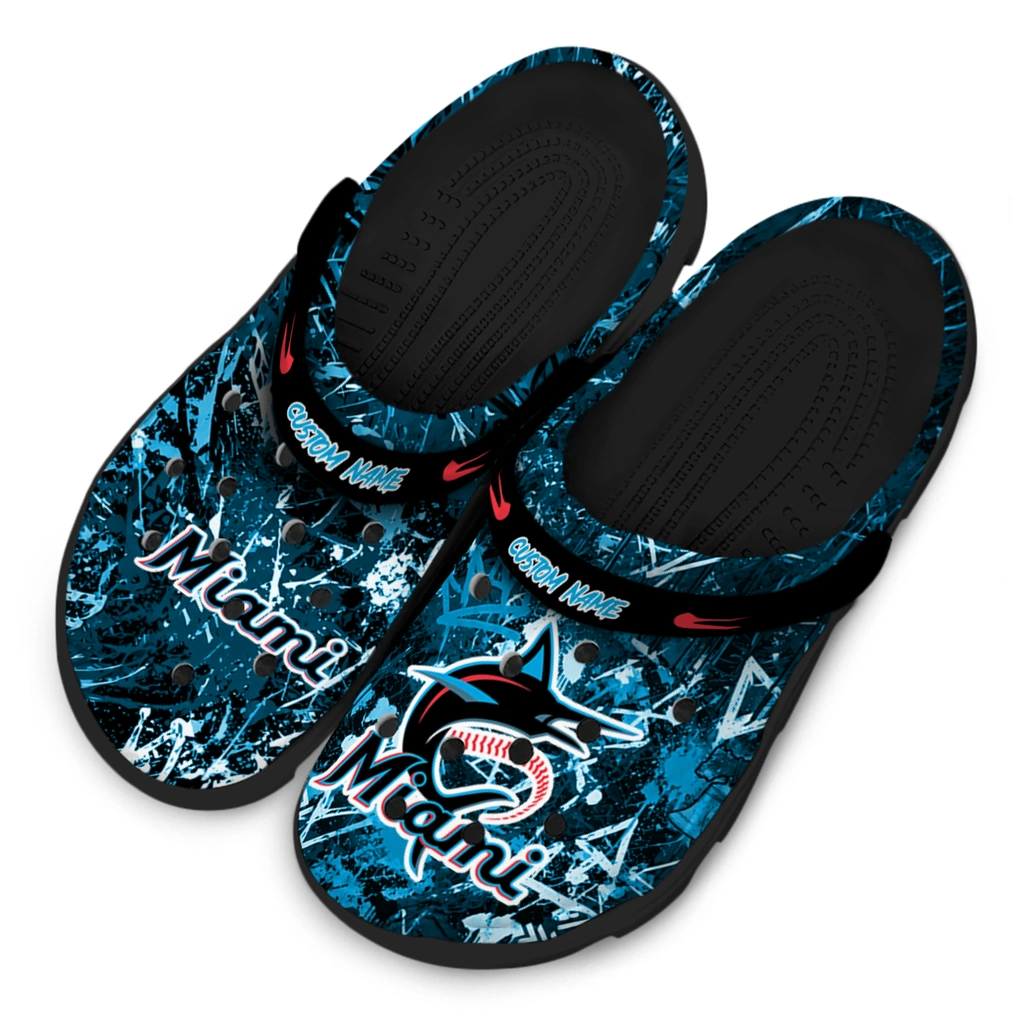 miami-marlins-clog-custom-graffiti-burst-blue-black-latest-model.webp