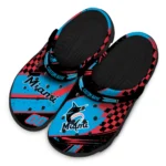 Miami Marlins Clogs – Customized Circuit Geometry Blue Black 1