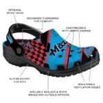 Miami Marlins Clogs – Custom Checkered Streaks Blue Black 1