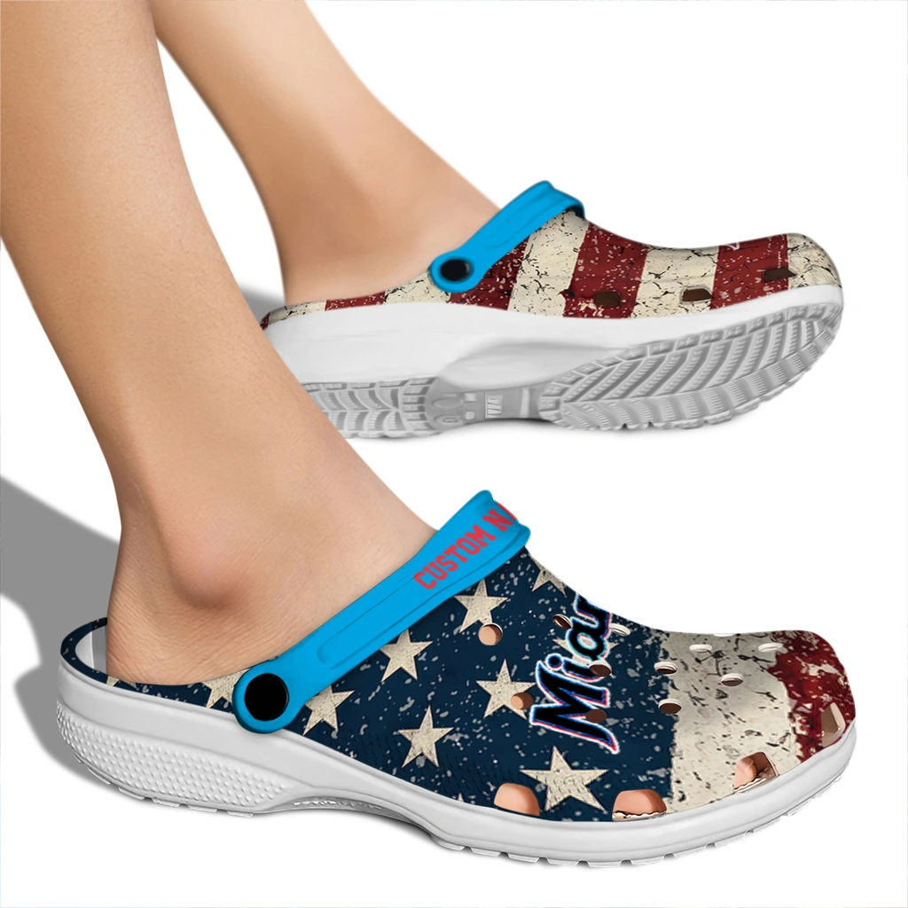 miami-marlins-clog-customized-distressed-stripes-blue-red-blue-fashion-forward.webp