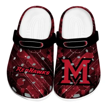 Miami RedHawks Clogs - Custom Circuit Geometry Red Black