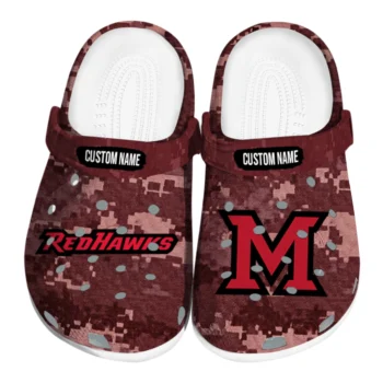 Miami RedHawks Clogs - Custom Digital Camo Red