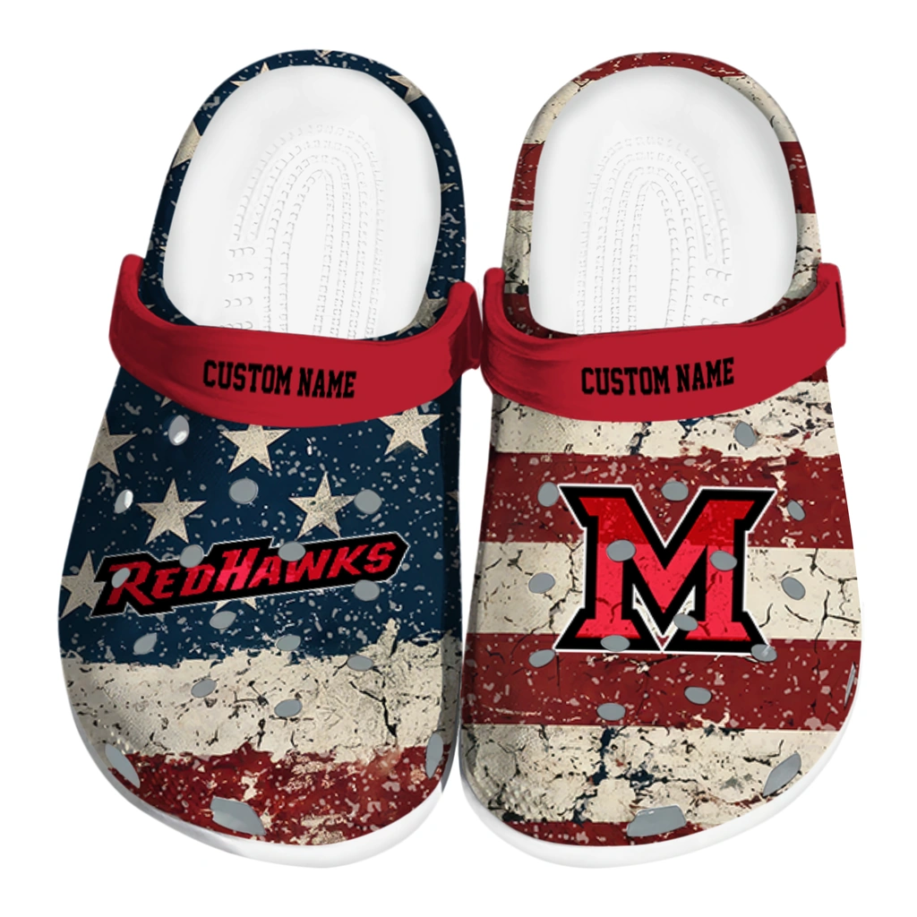 miami-redhawks-clog-custom-distressed-stripes-red-blue-best-selling.webp miami redhawks clog custom distressed stripes red blue best selling