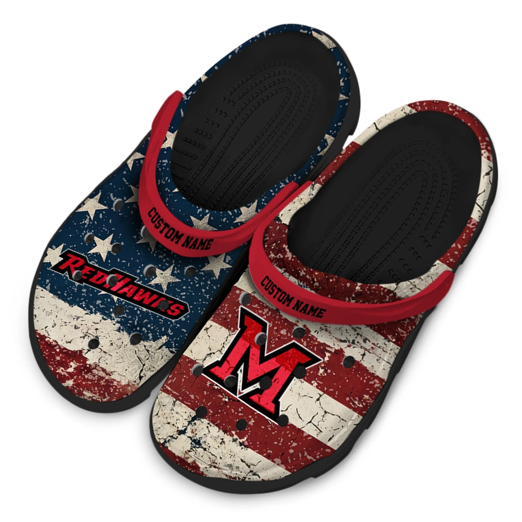 miami-redhawks-clog-custom-distressed-stripes-red-blue-latest-model.webp