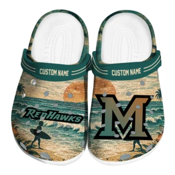 Miami RedHawks Clogs - Customized Wave Scene Fir Green