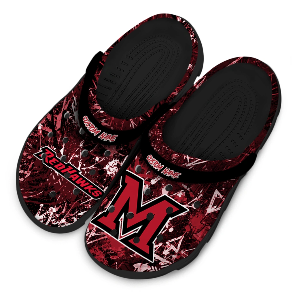 miami-redhawks-clog-personalized-graffiti-burst-red-black-latest-model.webp