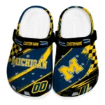 Michigan Wolverines Clogs - Customized Checkered Streaks Blue Black 1 michigan-wolverines-clog-customized-checkered-streaks-blue-black-best-selling.webp