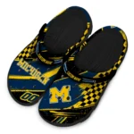 michigan-wolverines-clog-customized-checkered-streaks-blue-black-best-selling.webp