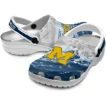 michigan-wolverines-clog-customized-wave-swirl-blue-white-best-selling.webp
