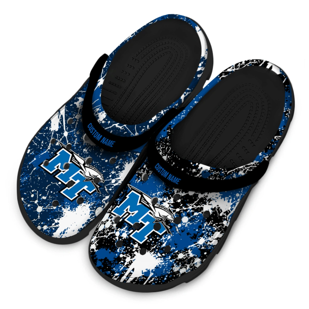 middle-tennessee-blue-raiders-clog-custom-splatter-splash-blue-black-latest-model.webp