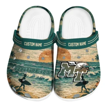 Middle Tennessee Blue Raiders Clogs - Custom Wave Scene Fir Green