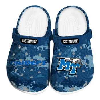Middle Tennessee Blue Raiders Clogs - Personalized Digital Camo Blue