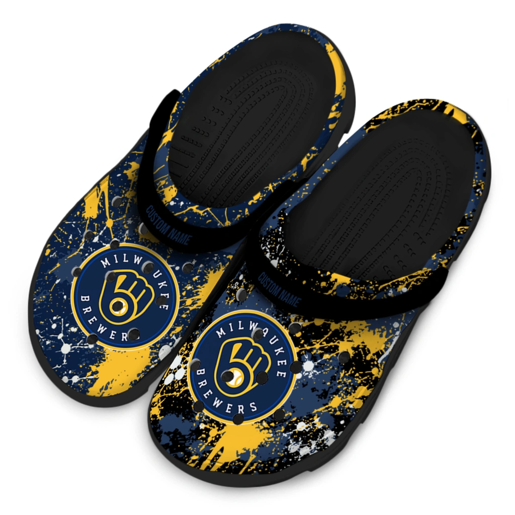 milwaukee-brewers-clog-custom-splatter-splash-navy-blue-black-latest-model.webp