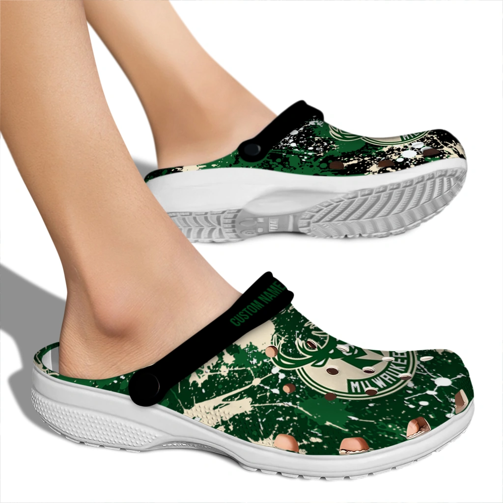 milwaukee-bucks-clog-custom-splatter-splash-green-black-fashion-forward.webp