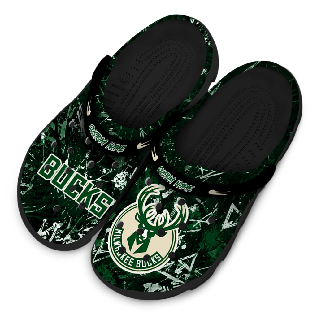 milwaukee-bucks-clog-customized-graffiti-burst-green-black-latest-model.webp