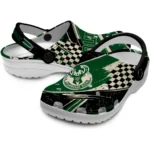 Milwaukee Bucks Clogs – Personalized Circuit Geometry Green Black 1