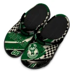 Milwaukee Bucks Clogs – Personalized Circuit Geometry Green Black 1