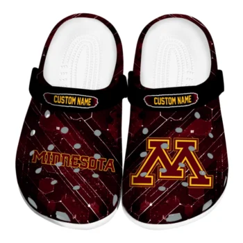 Minnesota Golden Gophers Clogs - Custom Circuit Geometry Maroon Black