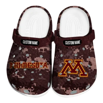 Minnesota Golden Gophers Clogs - Custom Digital Camo Maroon