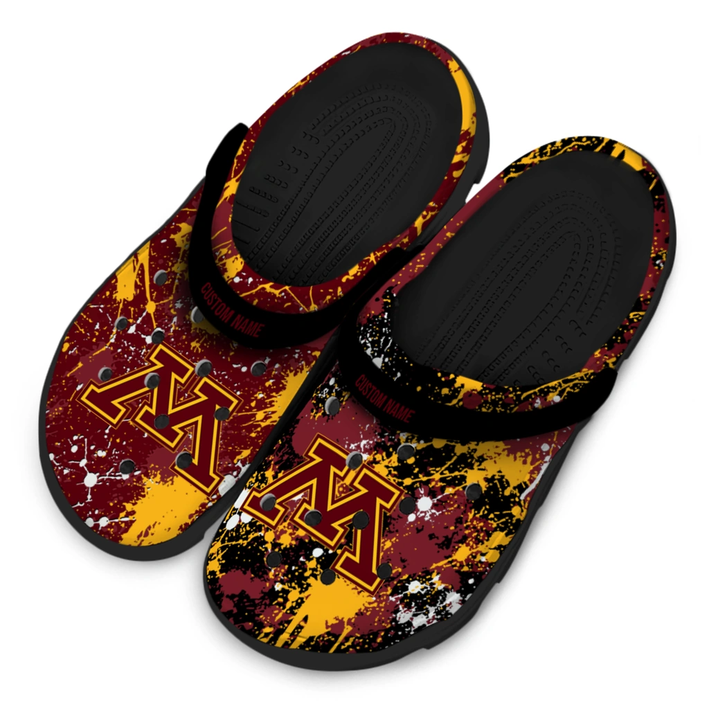 minnesota-golden-gophers-clog-customized-splatter-splash-maroon-black-latest-model.webp