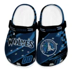 Minnesota Timberwolves Clogs – Custom Circuit Geometry Midnight Blue Black 1