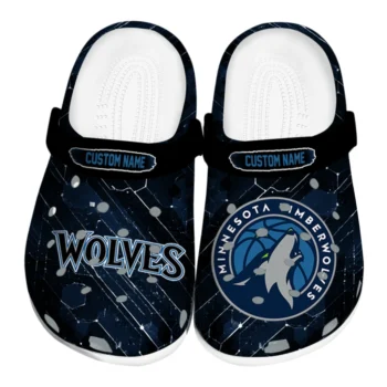 Minnesota Timberwolves Clogs - Custom Circuit Geometry Midnight Blue Black
