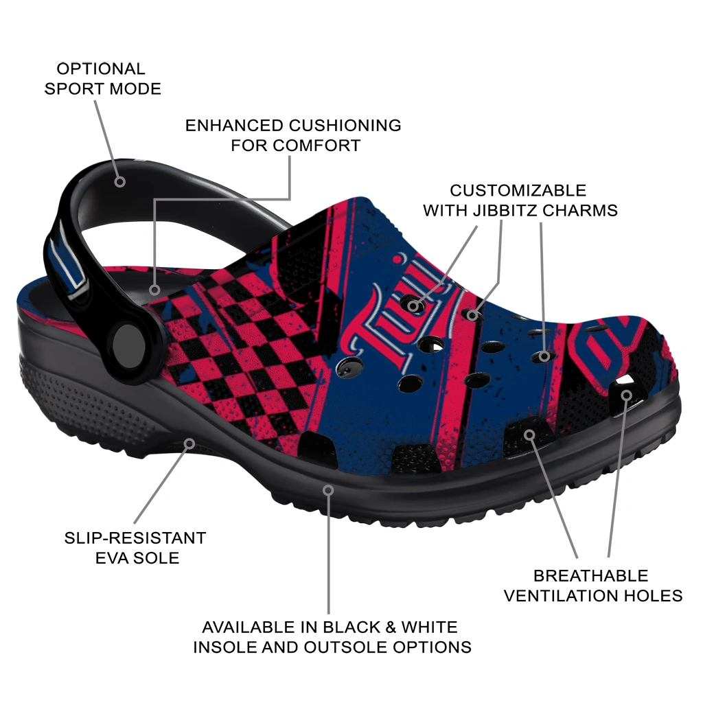 Minnesota Twins Clogs - Custom Circuit Geometry Navy Black 5