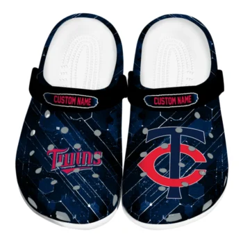 Minnesota Twins Clogs - Custom Circuit Geometry Navy Black