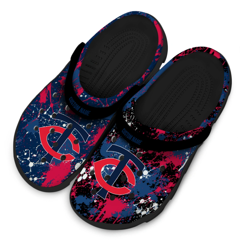 minnesota-twins-clog-customized-splatter-splash-navy-black-latest-model.webp