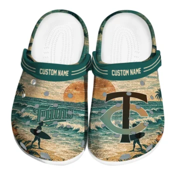 Minnesota Twins Clogs - Customized Wave Scene Fir Green