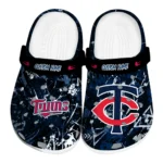 minnesota-twins-clog-personalized-graffiti-burst-navy-black-best-selling.webp