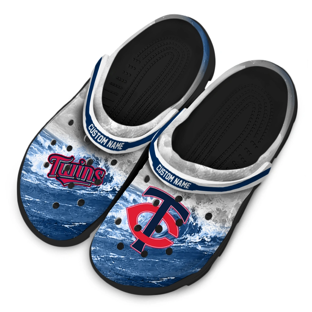 minnesota-twins-clog-personalized-wave-swirl-navy-white-latest-model.webp