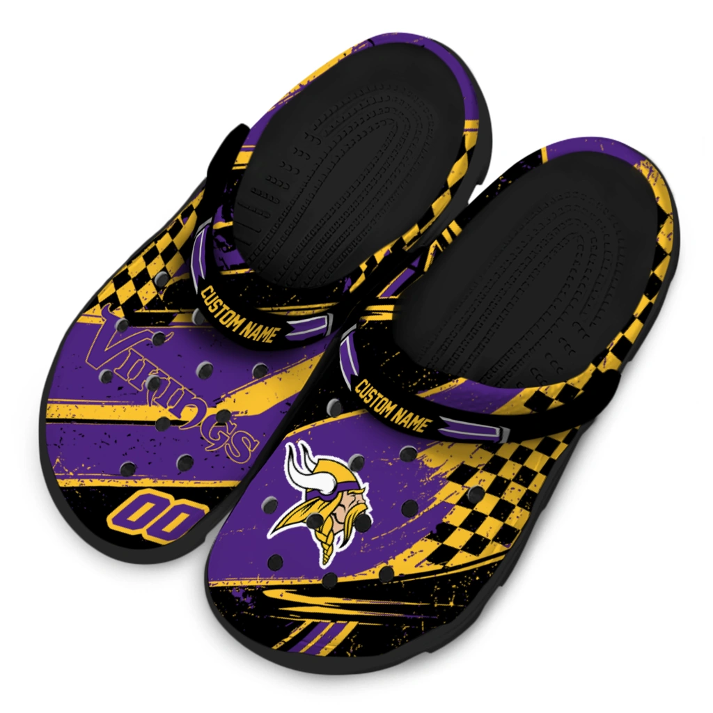 minnesota-vikings-clog-custom-checkered-streaks-purple-black-latest-model.webp
