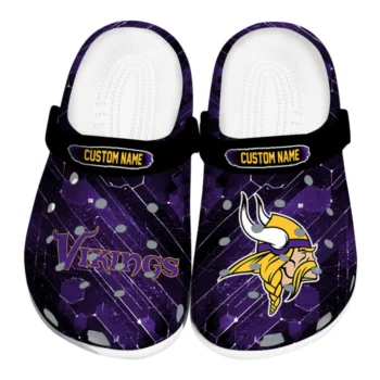 Minnesota Vikings Clogs - Customized Circuit Geometry Purple Black