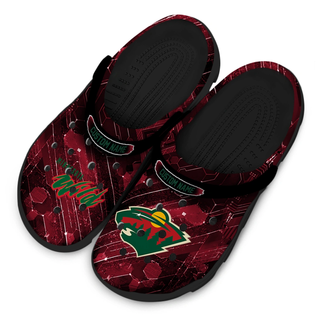 minnesota-wild-clog-custom-circuit-geometry-red-black-latest-model.webp
