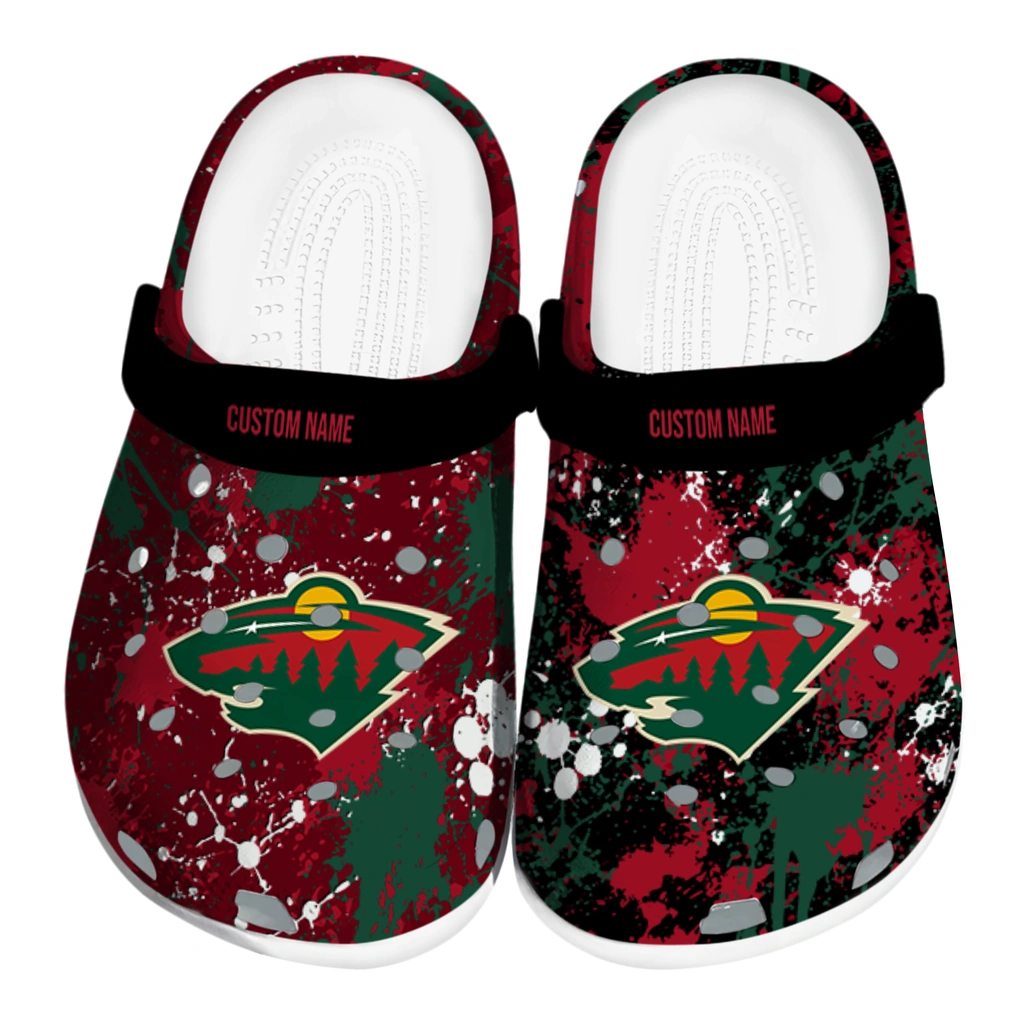 minnesota-wild-clog-customized-splatter-splash-red-black-best-selling.webp minnesota wild clog customized splatter splash red black best selling