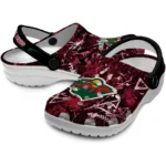 minnesota-wild-clog-personalized-graffiti-burst-red-black-best-selling.webp