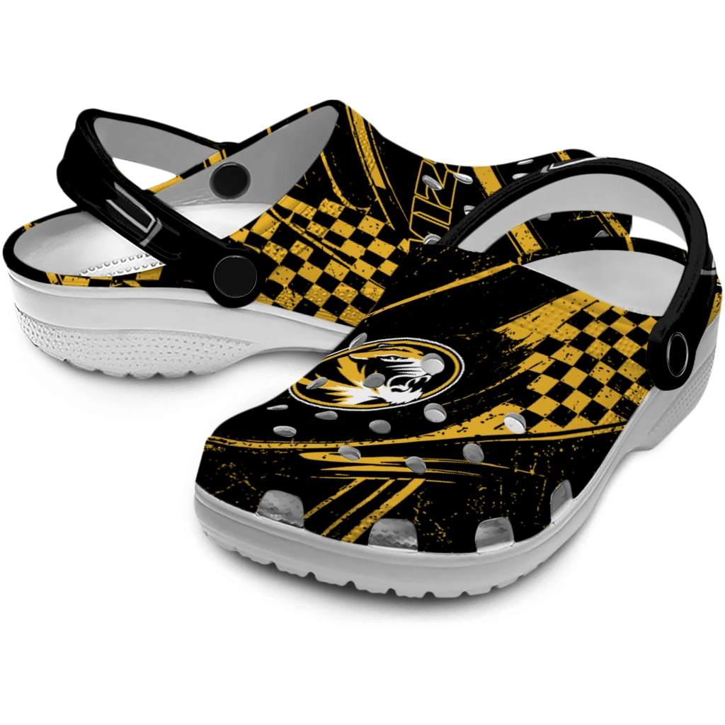 Missouri Tigers Clogs - Customized Circuit Geometry Black 3