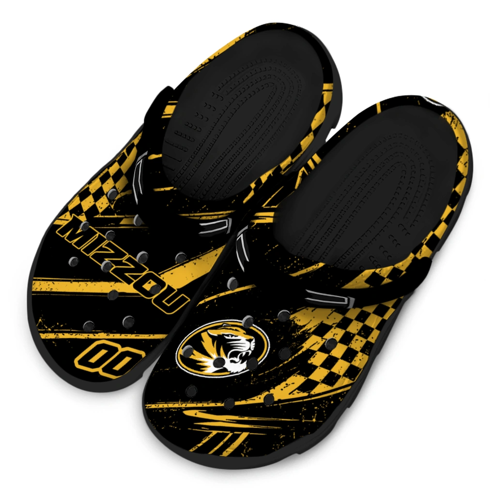 Missouri Tigers Clogs - Customized Circuit Geometry Black 4
