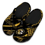 Missouri Tigers Clogs – Custom Checkered Streaks Black 1