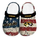 Missouri Tigers Clogs - Customized Distressed Stripes Black Red Blue 1 missouri-tigers-clog-customized-distressed-stripes-black-red-blue-best-selling.webp