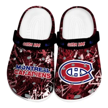 Montreal Canadiens Clogs - Custom Graffiti Burst Red Black