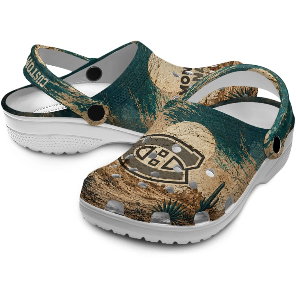 montreal-canadiens-clog-customized-cracked-landscape-fir-green-beige-high-quality.webp